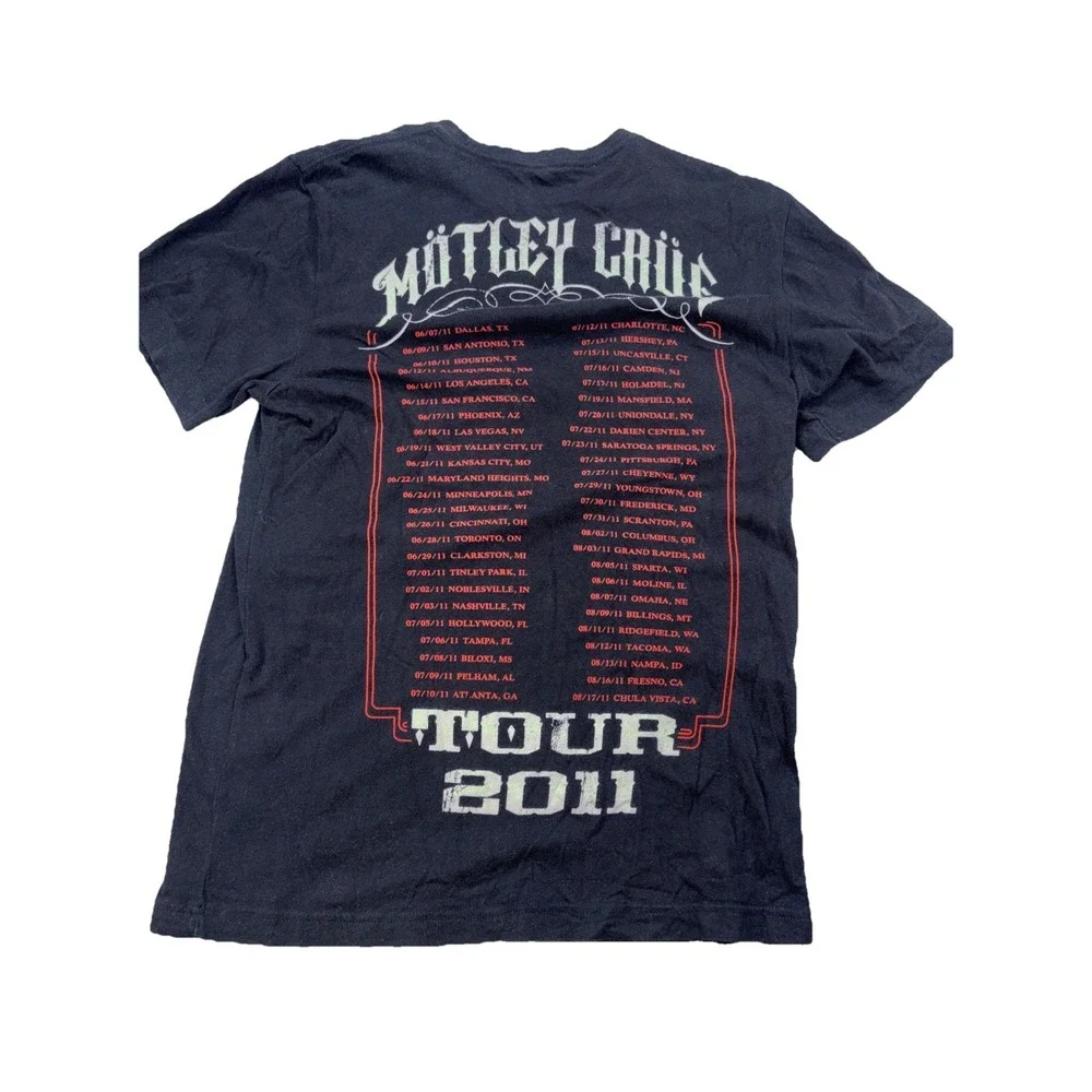 Vintage Motley Crue 2011 Tour Shirt Men's Sz Small Rock Music‎ Hair Band